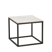 KONFERENČNÝ STOLÍK, biela, kameň, 50/44/50 cm - čierna/biela, Modern, kov/kameň (50/44/50cm) - MID.YOU