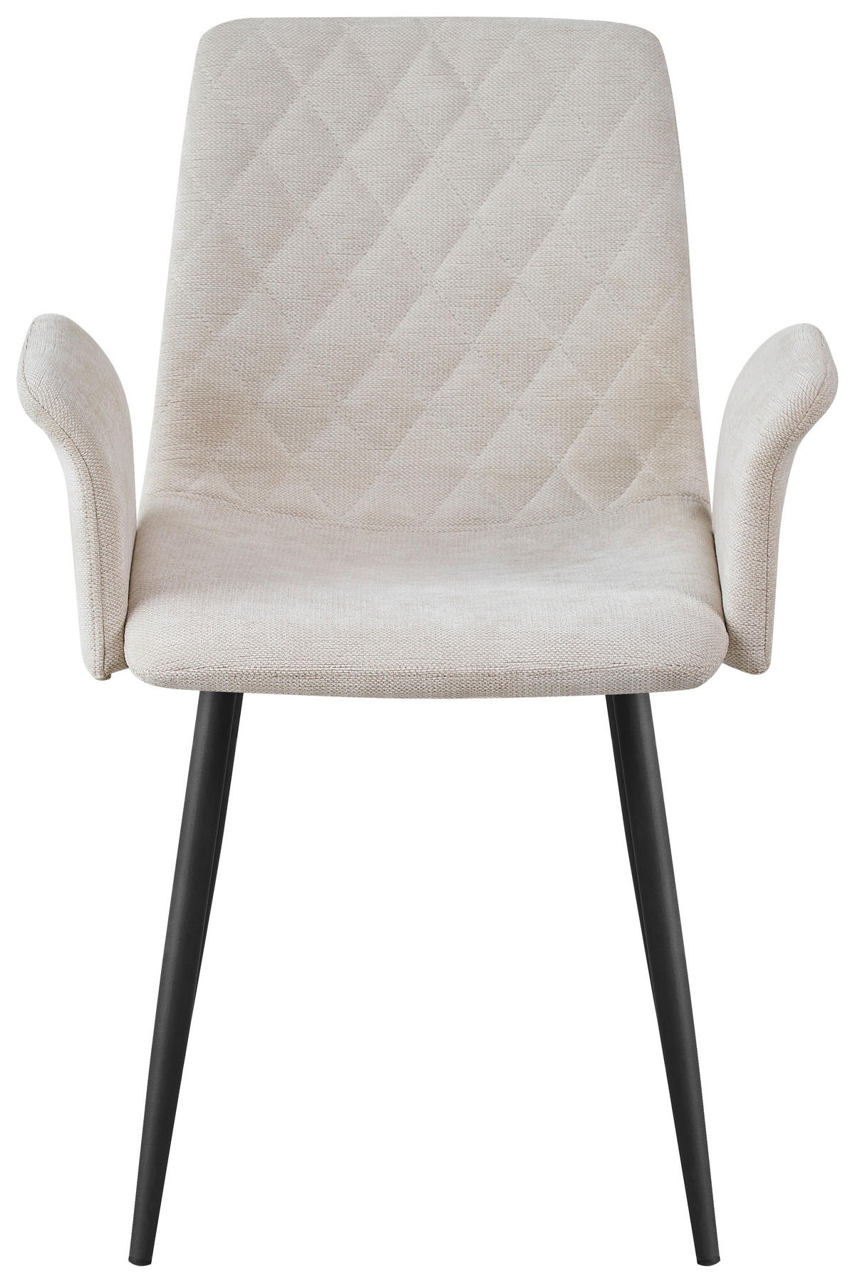ARMLEHNSTUHL   Webstoff  - Beige/Schwarz, Design, Textil/Metall (61/87/55cm) - Ti'me