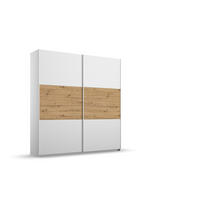 SCHWEBETÜRENSCHRANK  in Weiß, Eiche Artisan  - Weiß/Eiche Artisan, MODERN, Holzwerkstoff/Metall (175/210/54cm) - Rauch Möbel