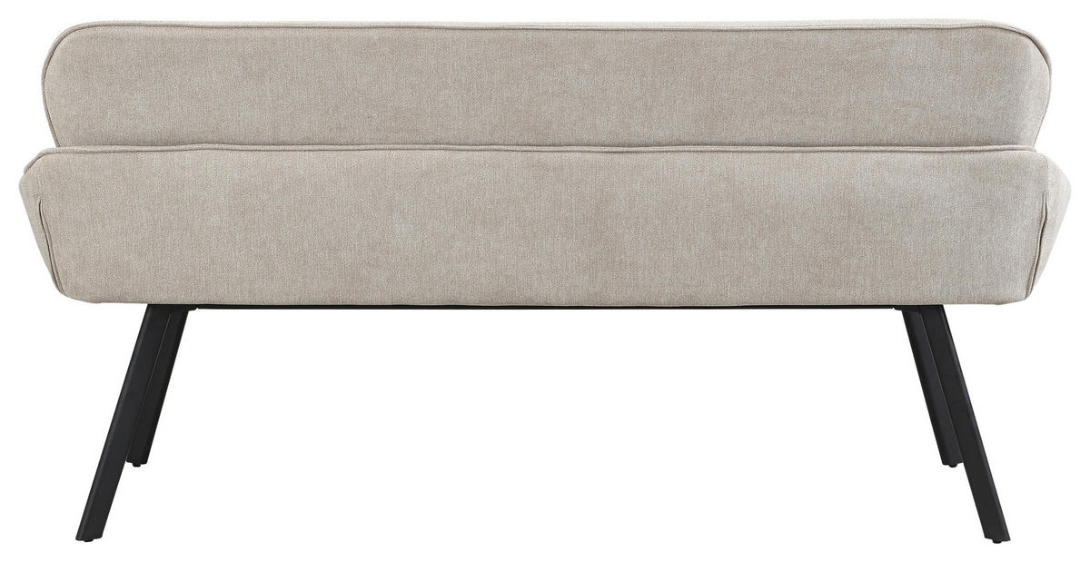 SITZBANK in Metall, Textil Schwarz, Taupe  - Taupe/Schwarz, MODERN, Textil/Metall (160/90/62cm) - MID.YOU