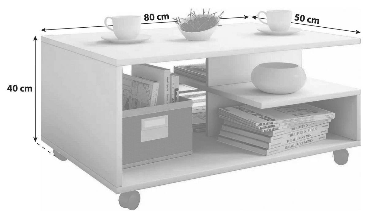 COUCHTISCH in Holzwerkstoff 50/80/40 cm  - Eichefarben/Honig, Basics, Holzwerkstoff (50/80/40cm) - MID.YOU