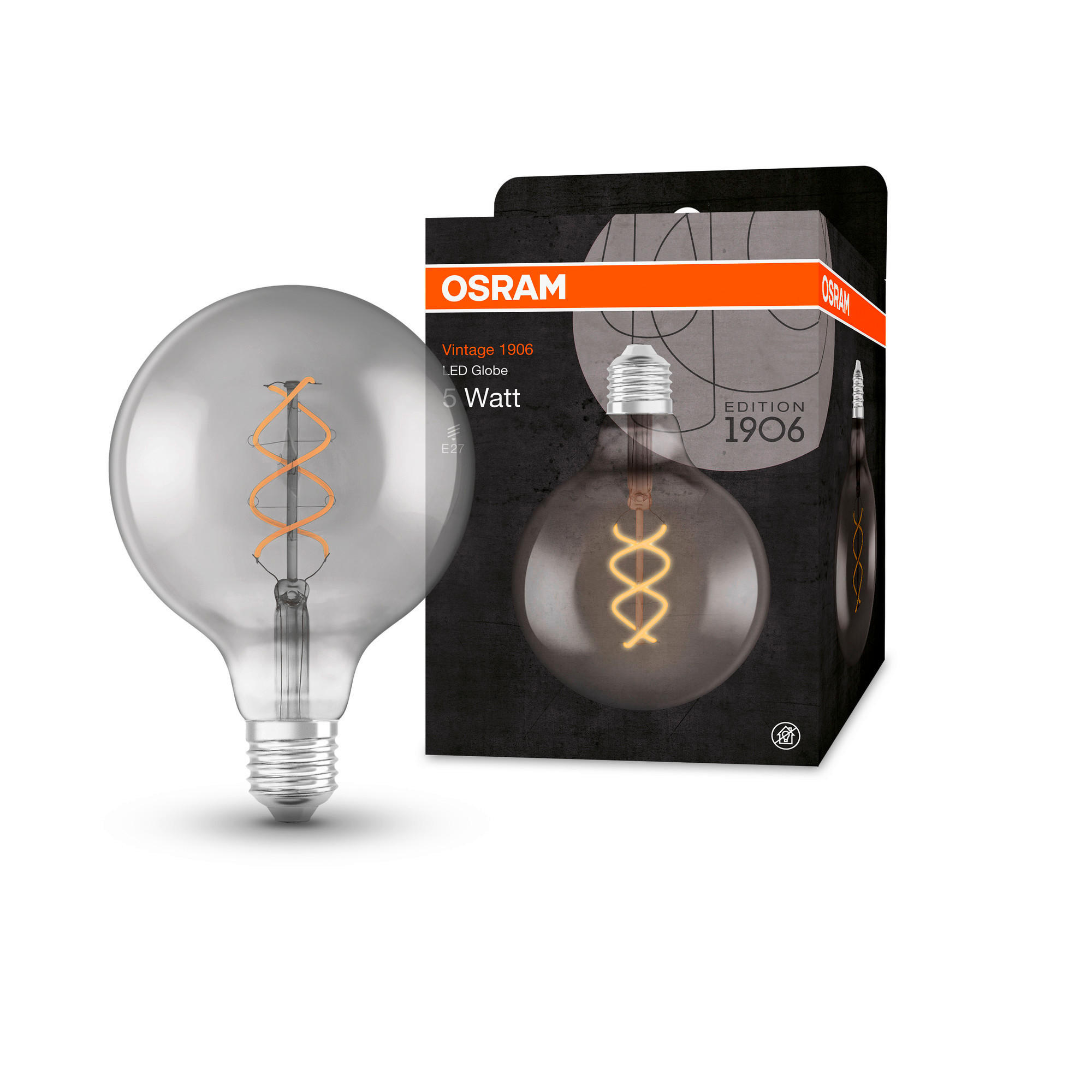 LED-LEUCHTMITTEL   E27 4 W 150 lm  - Grau, Basics, Glas (12,4/16,8cm) - Osram