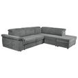 ECKSOFA Dunkelgrau Flachgewebe - Dunkelgrau/Schwarz, KONVENTIONELL, Kunststoff/Textil (280/235cm) - Carryhome