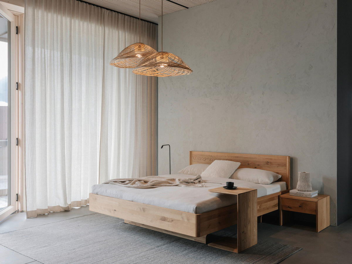 BETT 180/200 cm  in Wildeiche  - Wildeiche, Natur, Holz (180/200cm) - Team 7