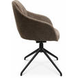 ARMLEHNSTUHL  in Aluminium Velours  - Graubraun/Schwarz, Design, Textil/Metall (58/81,5-84,5/60cm) - Johann Jakob