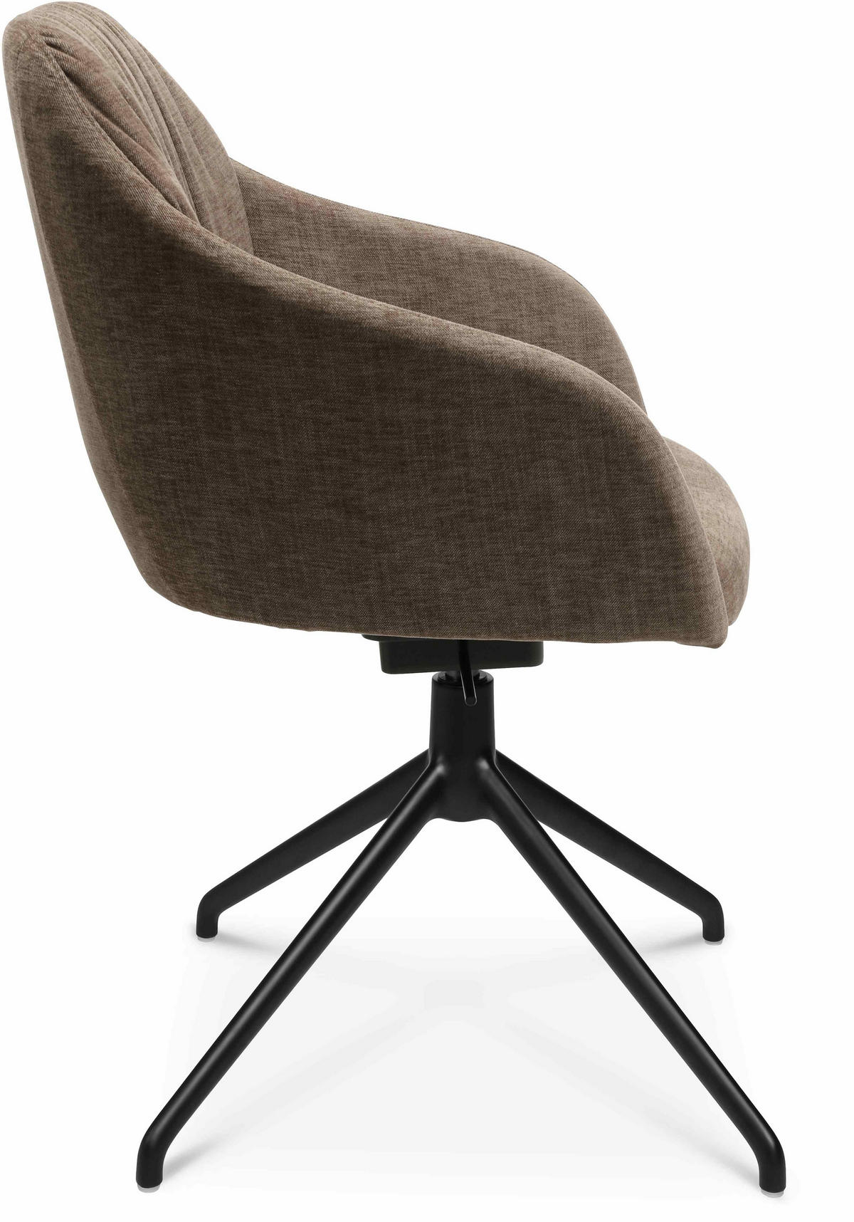 ARMLEHNSTUHL  in Aluminium Velours  - Graubraun/Schwarz, Design, Textil/Metall (58/81,5-84,5/60cm) - Johann Jakob