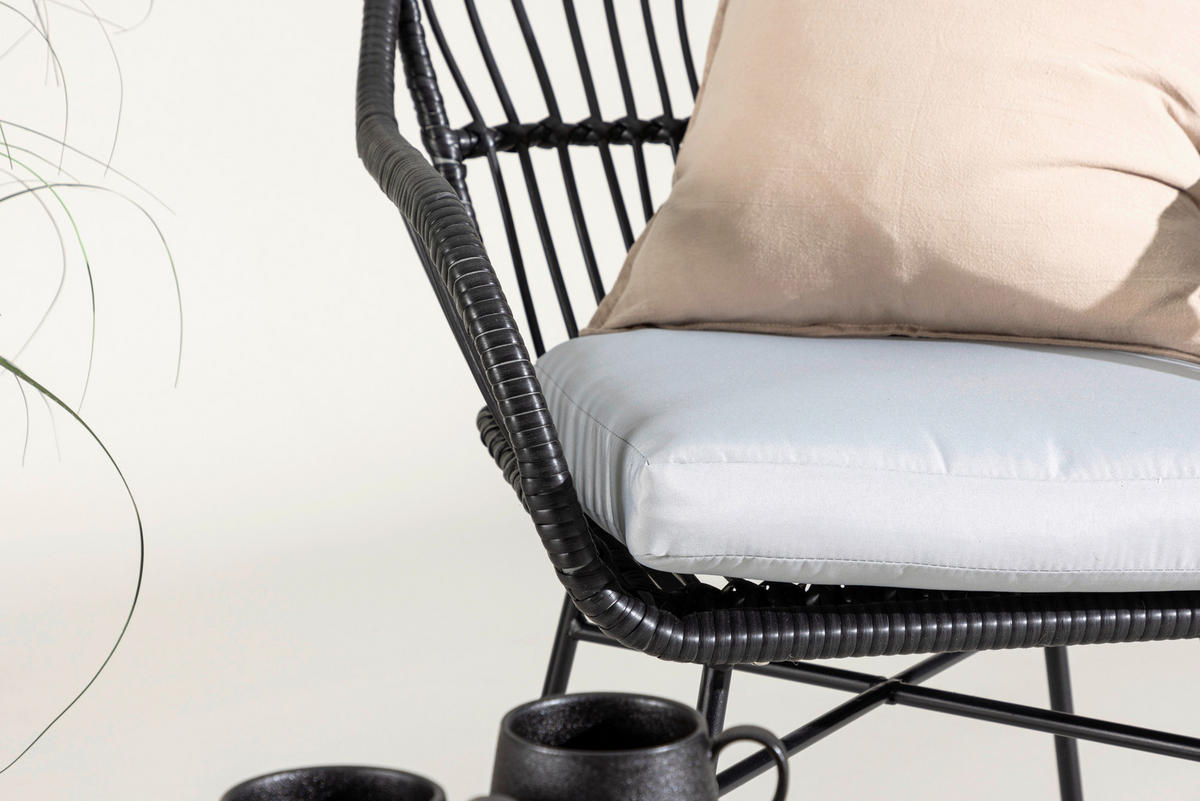 CAFÉSET metall, plast  - svart, Klassisk, metall/plast - Gardenson