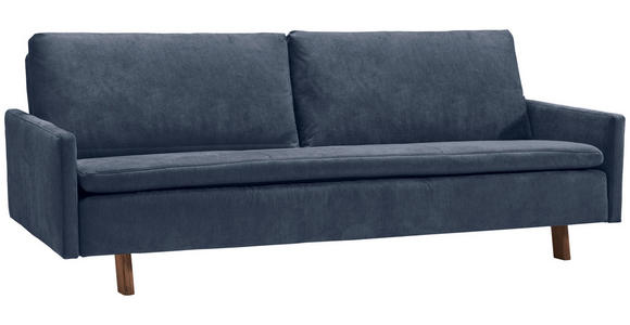 SCHLAFSOFA Flachgewebe Dunkelblau  - Eichefarben/Dunkelblau, KONVENTIONELL, Holz/Textil (220/85/98cm) - Carryhome