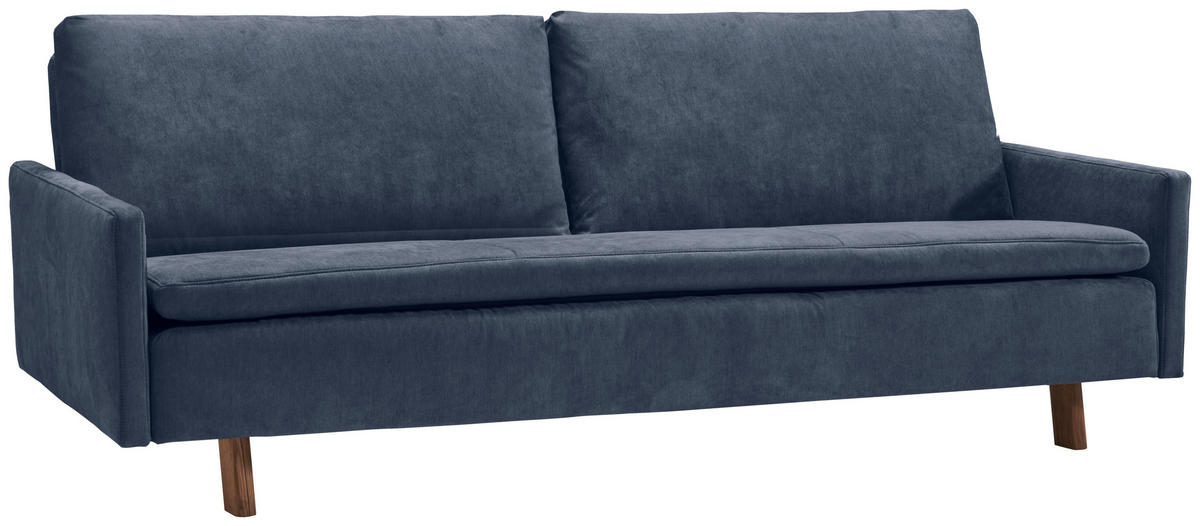 SCHLAFSOFA Flachgewebe Dunkelblau  - Eichefarben/Dunkelblau, KONVENTIONELL, Holz/Textil (220/85/98cm) - Carryhome
