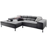 ECKSOFA in Flachgewebe Grau  178/280 cm  - Grau, Design, Textil/Metall (178/280cm) - Hom`in