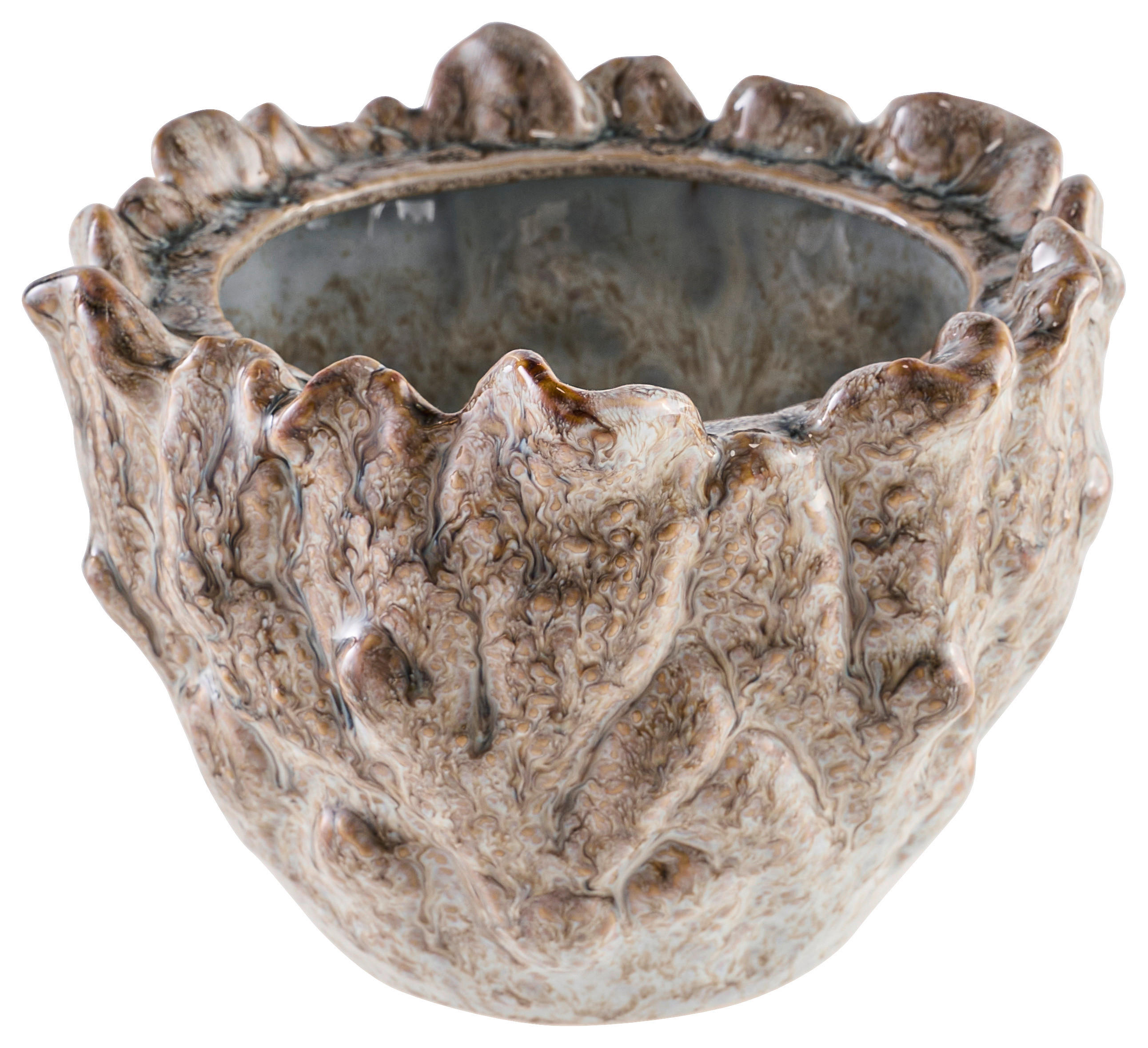 ÜBERTOPF   - Braun, Basics, Keramik (17,5/12,8/18,5cm) - Ambia Home