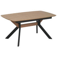 ESSTISCH 160/200/95/76 cm Nachbildung  Metall, Holzwerkstoff ausziehbar rechteckig Naturfarben, Schwarz  - Schwarz/Naturfarben, MODERN, Holzwerkstoff/Metall (160/200/95/76cm) - Livetastic