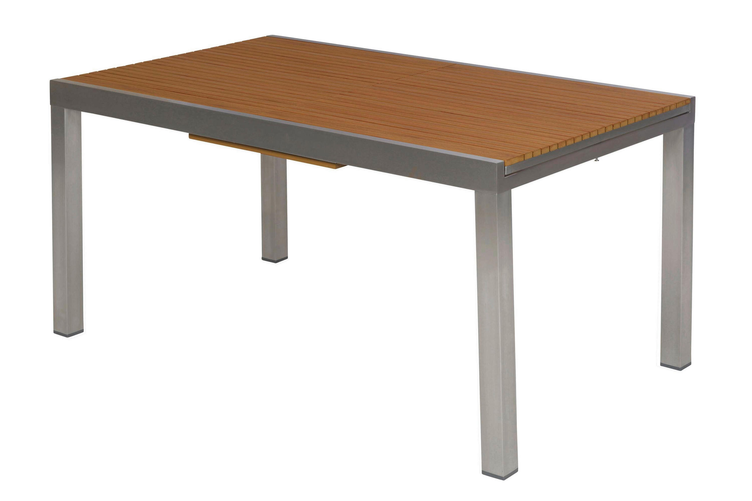 GARTENTISCH 150/90/75 cm  - Silberfarben/Naturfarben, KONVENTIONELL, Kunststoff/Metall (150/90/75cm) - Gardenson