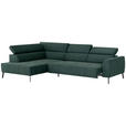 ECKSOFA Waldgrün Feincord  - Waldgrün/Schwarz, Design, Textil/Metall (205/280cm) - Xora