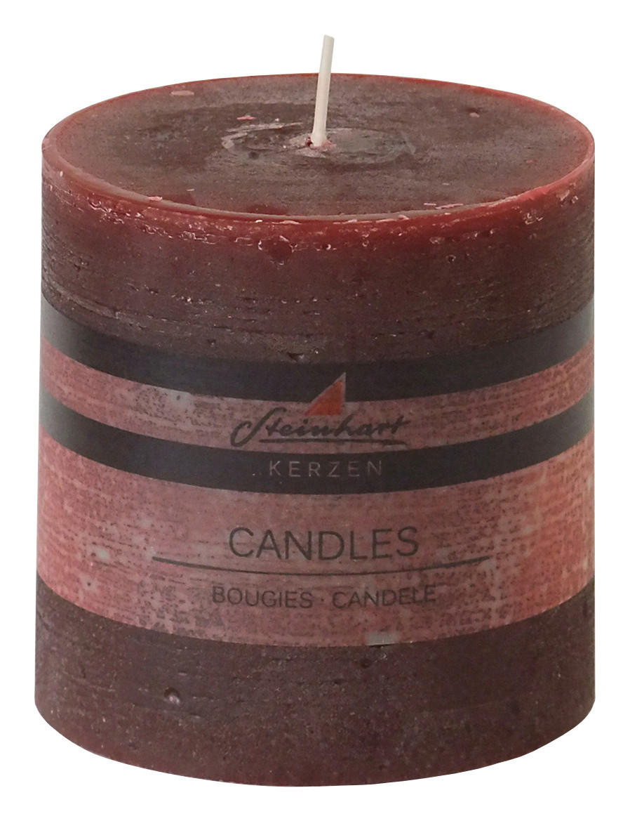STUMPENKERZE 9,8/10 cm  - Dunkelrot, Basics, Naturmaterialien (9,8/10cm) - Steinhart