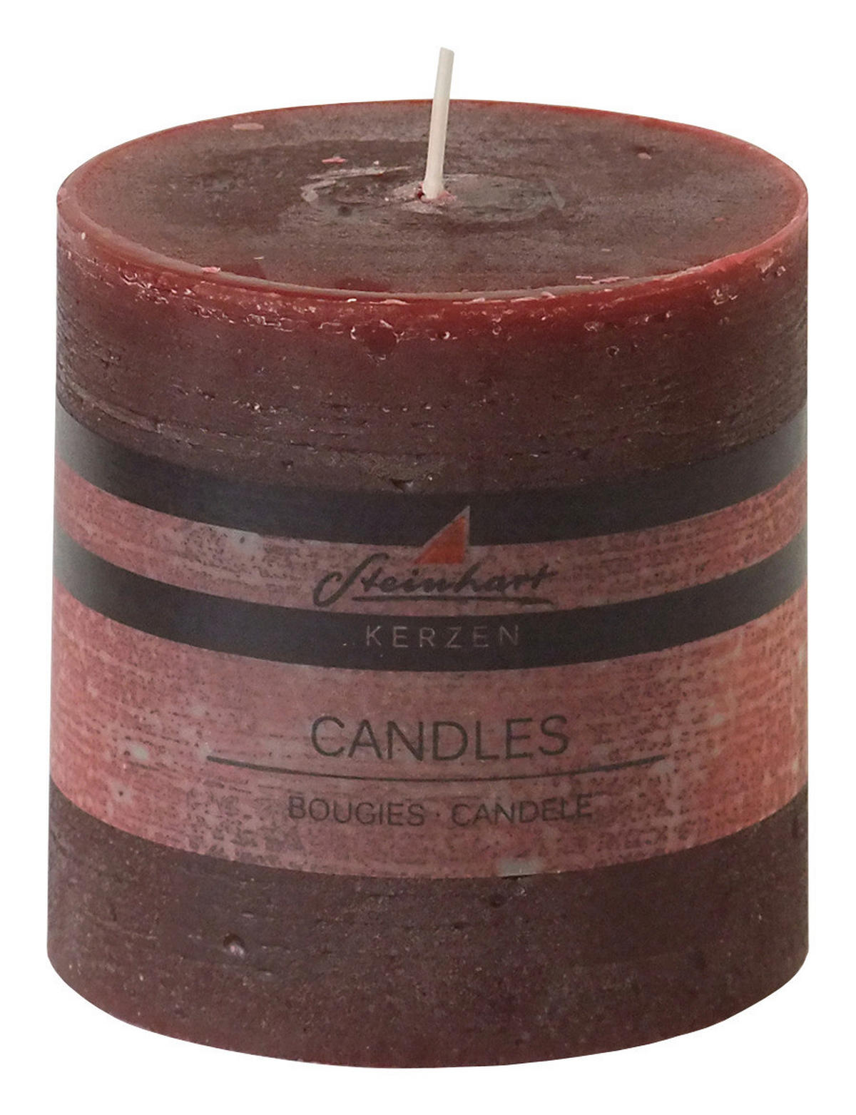 STUMPENKERZE 9,8/10 cm  - Dunkelrot, Basics, Naturmaterialien (9,8/10cm) - Steinhart