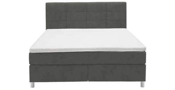 BOXSPRINGBETT 160/200 cm  in Grau  - Chromfarben/Grau, KONVENTIONELL, Kunststoff/Textil (160/200cm) - Voleo