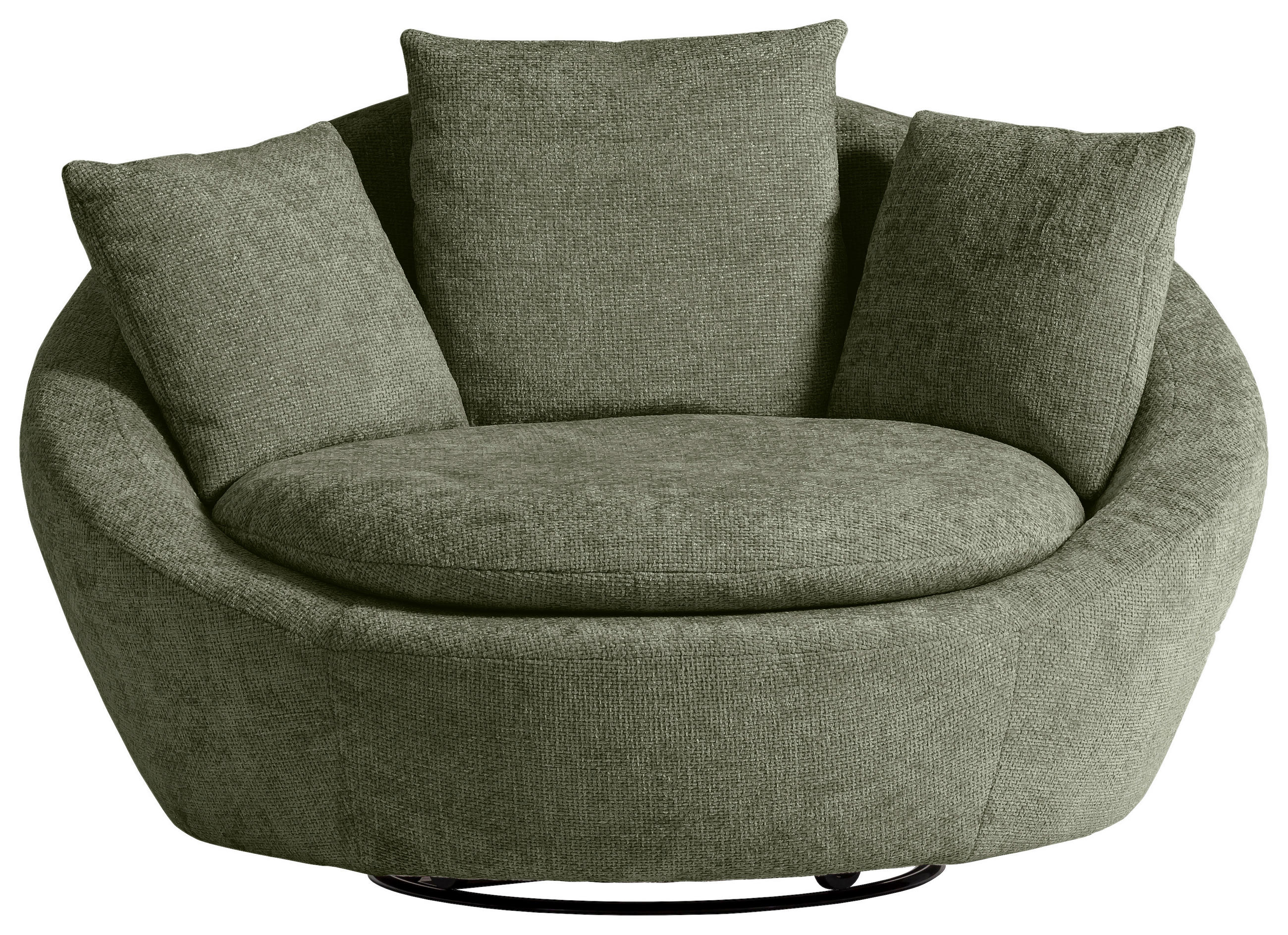 SESSEL MAUI Chenille, Webstoff Grün    - Silberfarben/Schwarz, MODERN, Kunststoff/Textil (130/80/112cm) - Trendmanufaktur