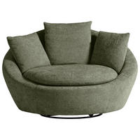 SESSEL MAUI Chenille, Webstoff Grün    - Silberfarben/Schwarz, MODERN, Kunststoff/Textil (130/80/112cm) - Trendmanufaktur