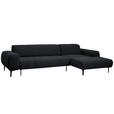 ECKSOFA in Chenille Anthrazit  311/167 cm  - Anthrazit/Schwarz, Design, Textil/Metall (311/167cm) - Xora