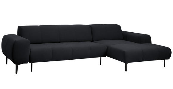 ECKSOFA in Chenille Anthrazit 311/167 cm - Anthrazit/Schwarz, Design, Textil/Metall (311/167cm) - Xora