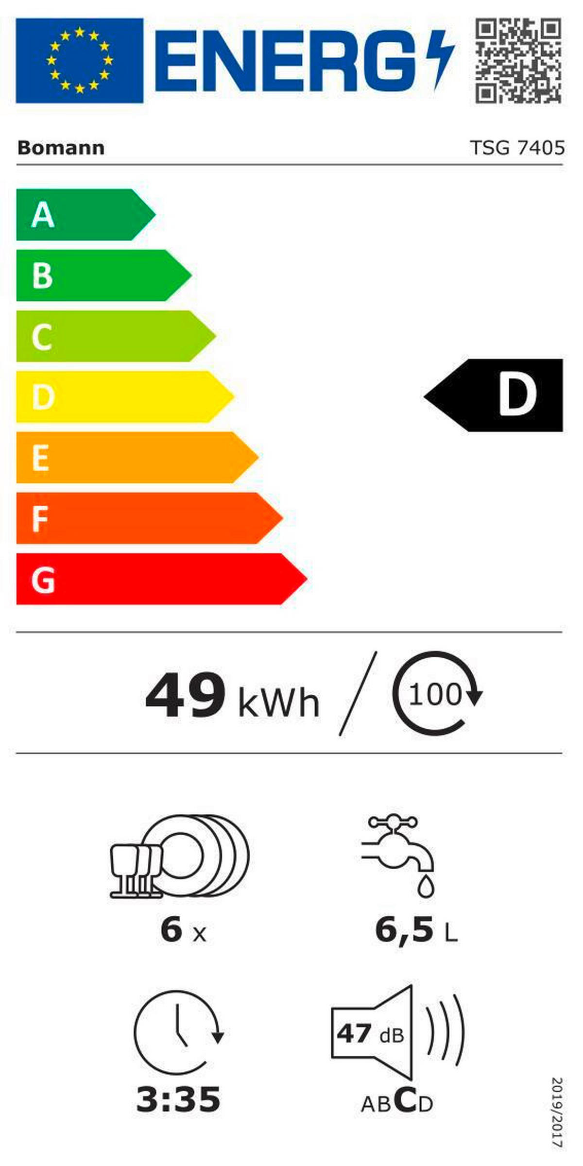 TISCHGESCHIRRSPÜLER TSG 7405  - Weiß, Basics, Kunststoff/Metall (55/43.8/50cm) - Bomann