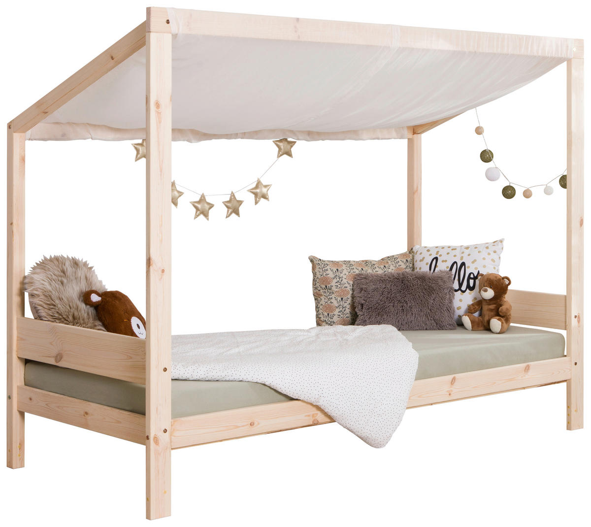 BODENBETT 90/200 cm Naturfarben  - Naturfarben, Modern, Holz/Textil (90/200cm) - MID.YOU