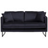 2-SITZER-SOFA in Samt Schwarz  - Schwarz, Design, Textil/Metall (150/78/84cm) - Carryhome