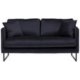 2-SITZER-SOFA in Samt Schwarz  - Schwarz, Design, Textil/Metall (150/78/84cm) - Carryhome