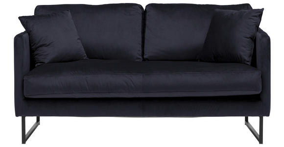 2-SITZER-SOFA in Samt Schwarz - Schwarz, Design, Textil/Metall (150/78/84cm) - Carryhome