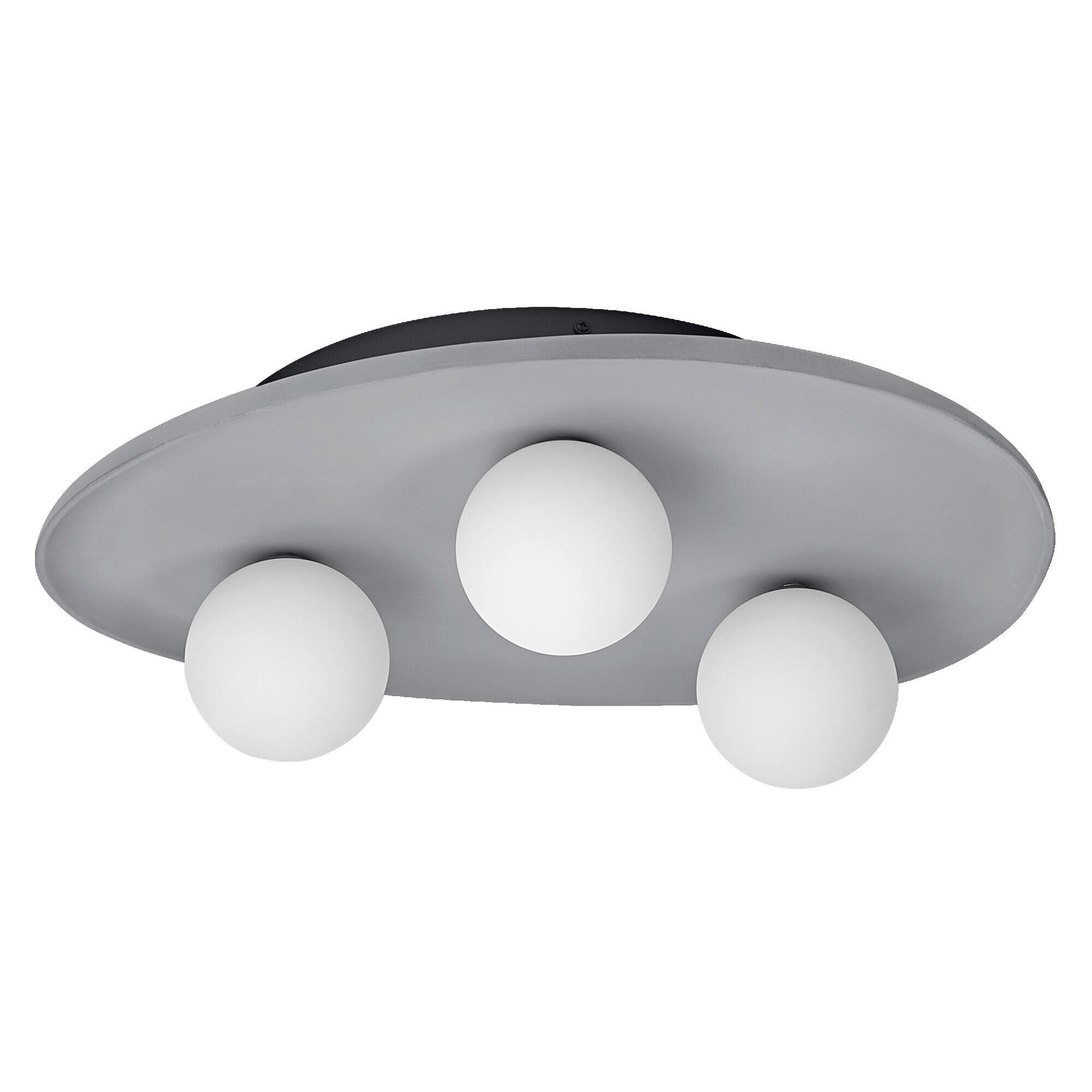 DECKENLEUCHTE    50/38,5/15,5 cm  - Grau, Design, Glas/Stein (50/38,5/15,5cm) - Ledvance