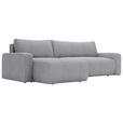 ECKSOFA in Cord Grau  - Schwarz/Grau, MODERN, Kunststoff/Textil (150/245cm) - Carryhome