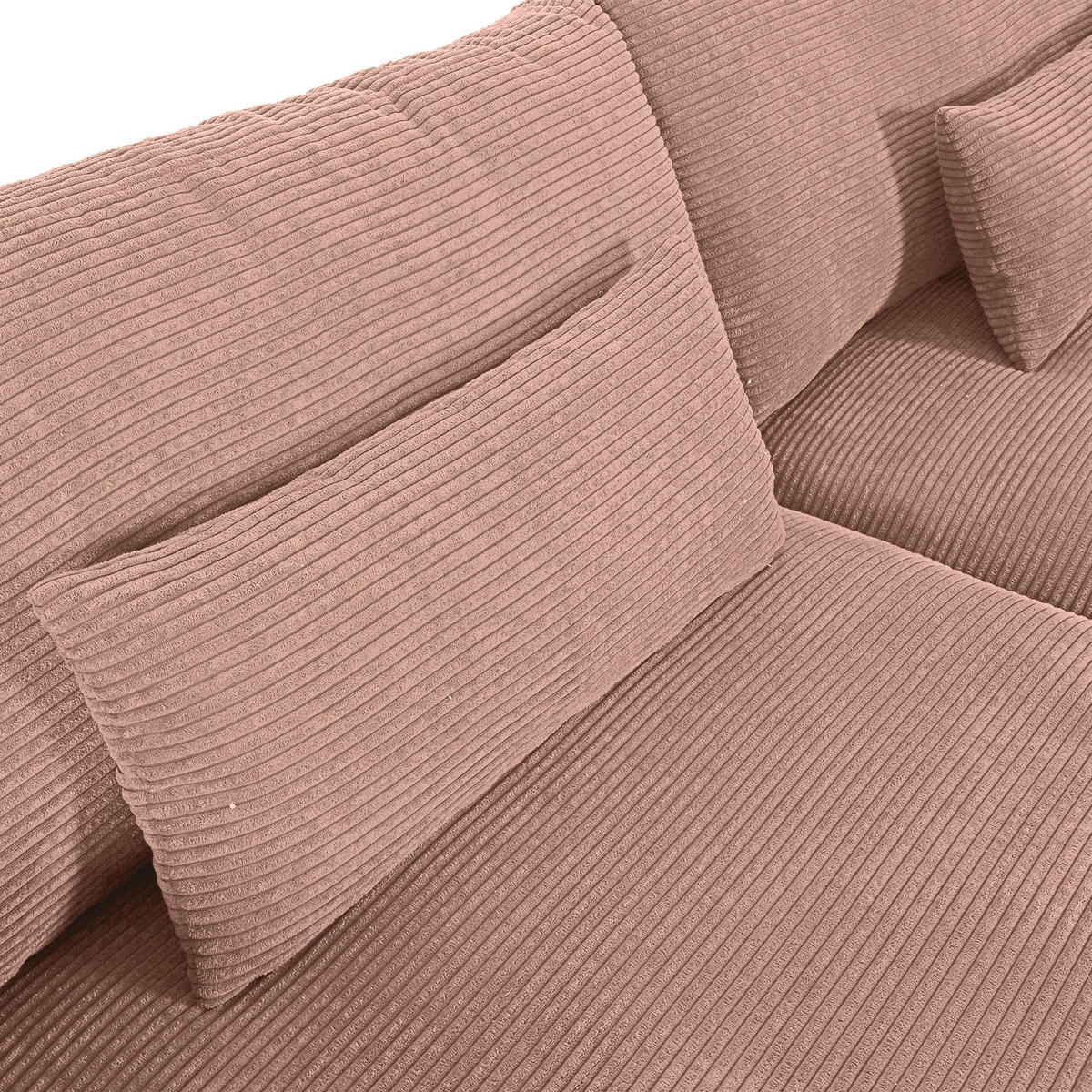 NAGY KANAPÉ textil fáradt rózsaszín  - fáradt rózsaszín/fekete, Konventionell, műanyag/textil (260/66/115cm) - MID.YOU