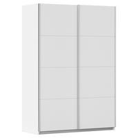 SCHWEBETÜRENSCHRANK Weiss  - Weiss/Alufarben, Modern, Holzwerkstoff/Metall (136/197/61cm) - Rauch Möbel
