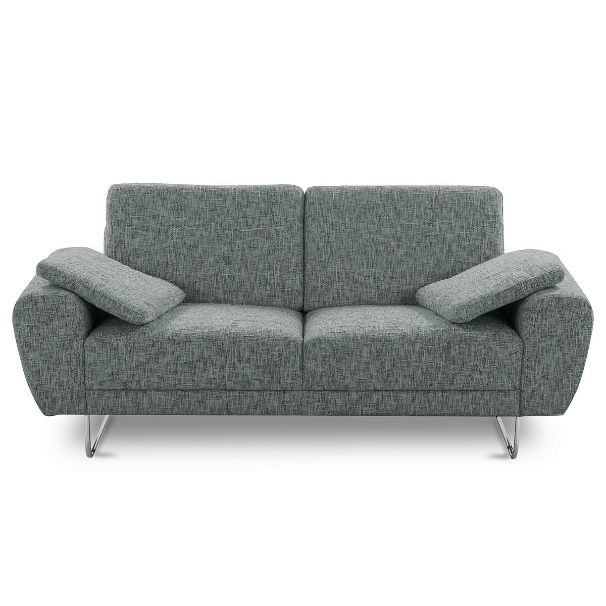 2-SITZER-SOFA SPRING in Webstoff Anthrazit Modern  - Chromfarben/Anthrazit, Design, Textil/Metall (157/85/92cm) - Livetastic
