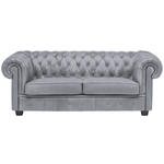 CHESTERFIELD-SOFA in Webstoff Hellgrau  - Wengefarben/Hellgrau, LIFESTYLE, Holz/Textil (206/76,5/96cm) - Landscape