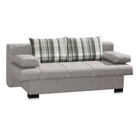SCHLAFSOFA in Textil Hellgrau  - Wengefarben/Hellgrau, Konventionell, Holz/Textil (200/80/94cm) - Novel