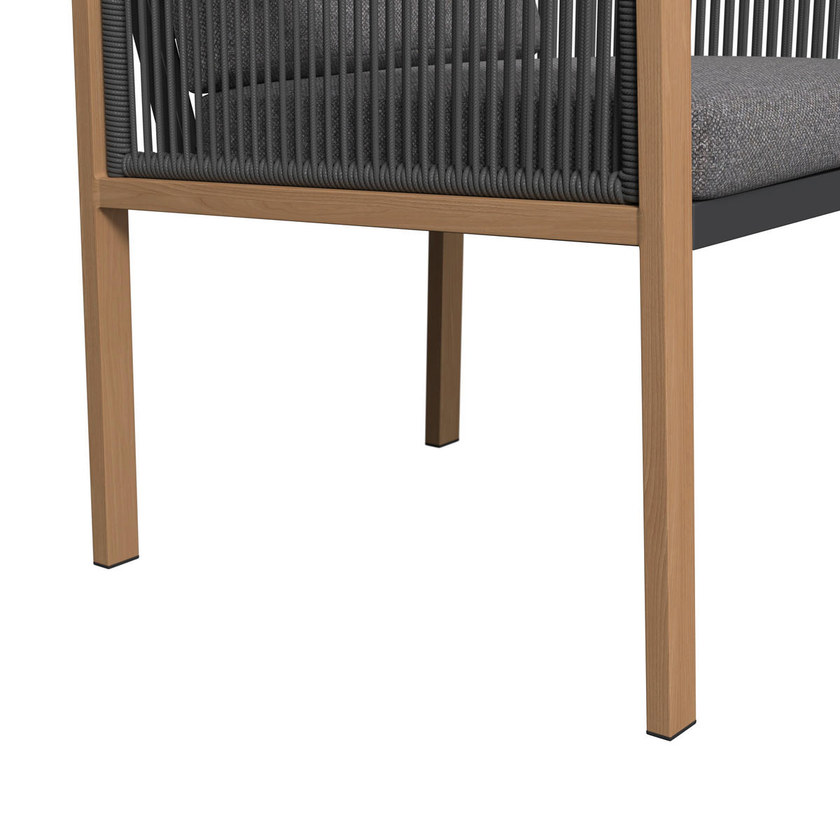 DINING-LOUNGESET 6-teilig  - Anthrazit/Naturfarben, MODERN, Glas/Textil (202.5/74/80cm) - Ambia Garden