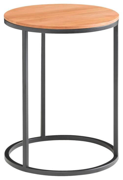 BEISTELLTISCH in Holz, Metall 39/39/51 cm  - Buchefarben/Schwarz, Design, Holz/Metall (39/39/51cm) - Johann Jakob