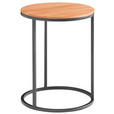 BEISTELLTISCH in Holz, Metall 39/39/51 cm  - Buchefarben/Schwarz, Design, Holz/Metall (39/39/51cm) - Johann Jakob