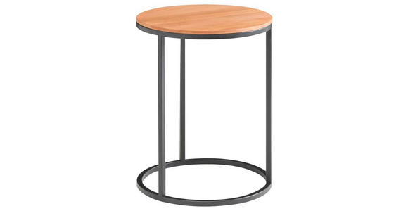 BEISTELLTISCH in Holz, Metall 39/39/51 cm - Buchefarben/Schwarz, Design, Holz/Metall (39/39/51cm) - Johann Jakob