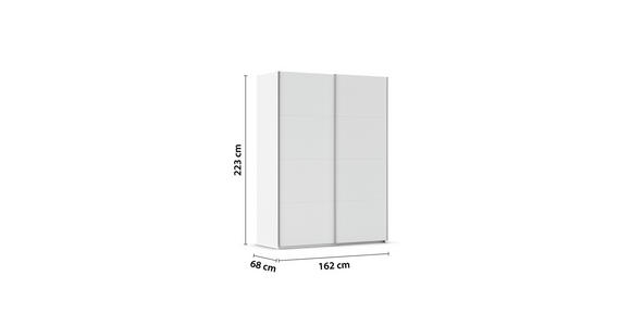 SCHWEBETÜRENSCHRANK 162/223/68 cm 2-türig Weiß  - Alufarben/Weiß, Basics, Holzwerkstoff/Metall (162/223/68cm) - Novel