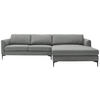 ECKSOFA in Flachgewebe Grau  310/195 cm  - Schwarz/Grau, Design, Textil/Metall (310/195cm) - Schöner Wohnen
