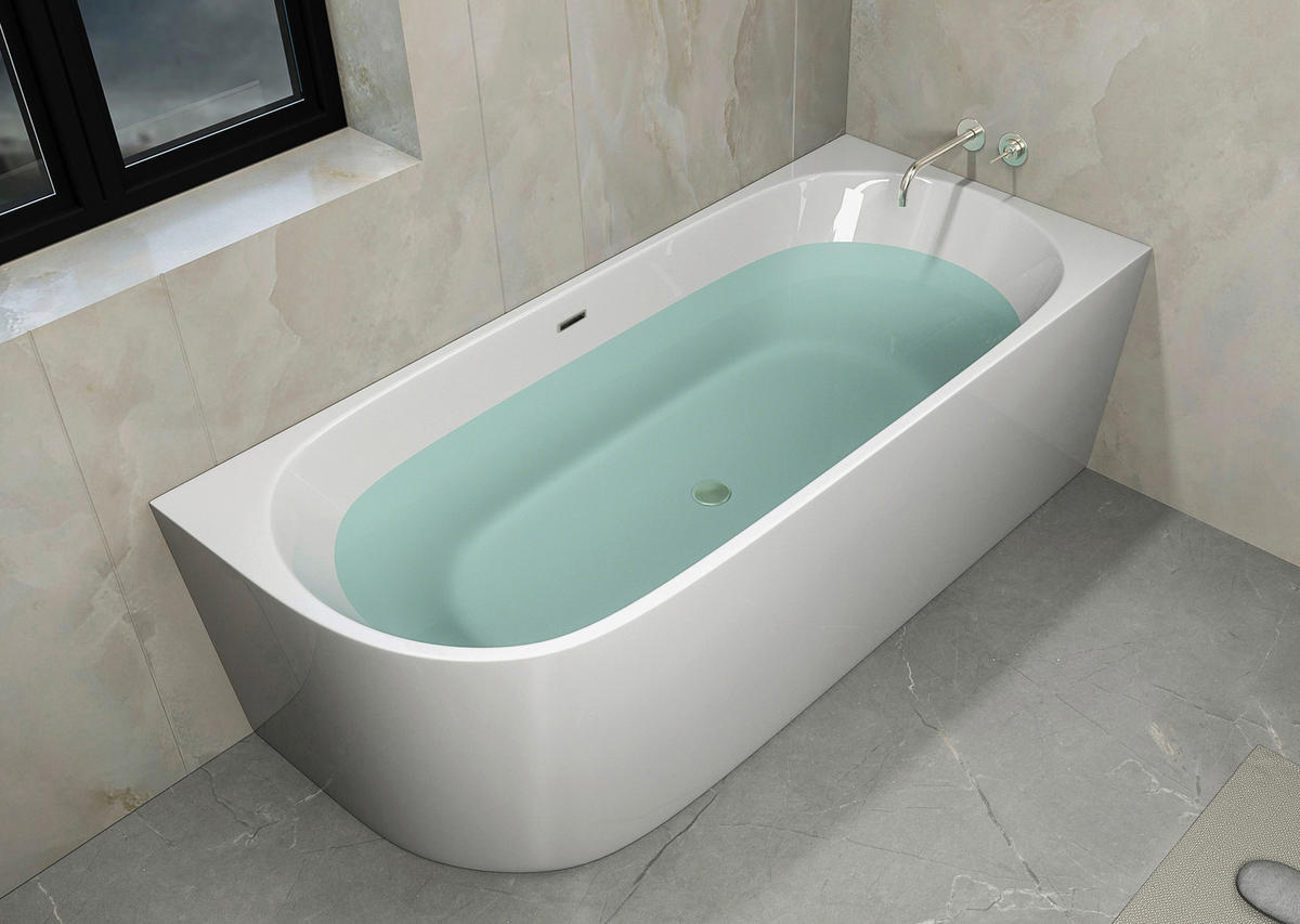 BADEWANNE Wandmontage  170/75/60 cm  - Weiß, KONVENTIONELL, Kunststoff (170/75/60cm) - Sanotechnik