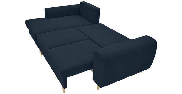 ECKSOFA in Webstoff Dunkelblau  - Naturfarben/Dunkelblau, KONVENTIONELL, Holz/Textil (145/250cm) - Carryhome