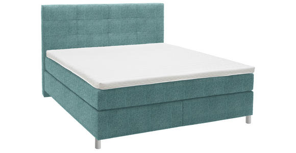 BOXSPRINGBETT 180/200 cm in Petrol - Chromfarben/Petrol, KONVENTIONELL, Kunststoff/Textil (180/200cm) - Voleo