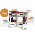 SCHWEBETÜRENSCHRANK 298/222/68 cm 3-türig Alufarben, Sandfarben  - Sandfarben/Alufarben, KONVENTIONELL, Glas/Holzwerkstoff (298/222/68cm) - Moderano