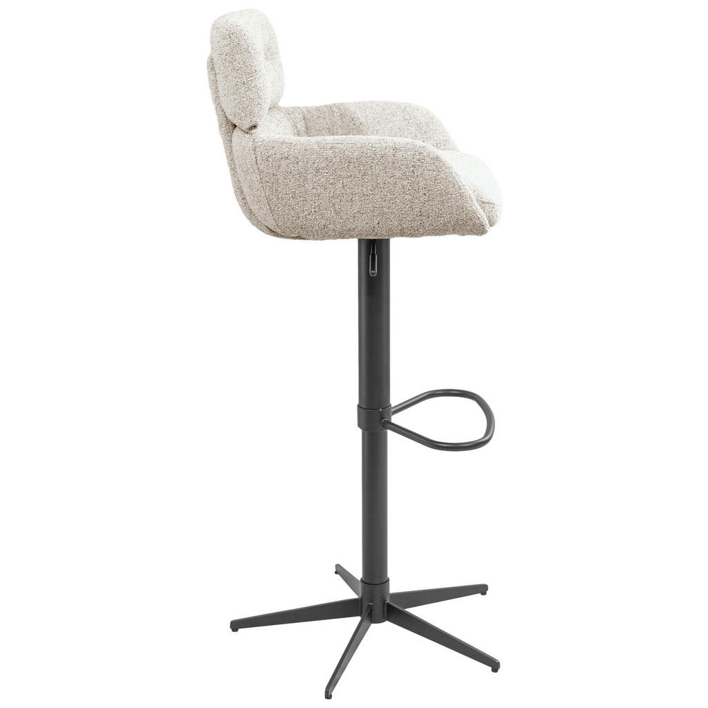 Thumbnail - Dieter Knoll Barhocker, Schwarz, Beige, Metall, Textil, Drehkreuz, 54x105x53 cm, SGS-geprüft, Sitzfläche 360° drehbar, E...