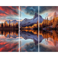 BILDERSET 198/140/3,1 cm  - Dunkelorange, Basics, Holz (198/140/3,1cm)