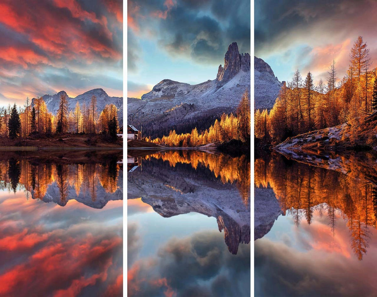 BILDERSET 198/140/3,1 cm  - Dunkelorange, Basics, Holz (198/140/3,1cm)